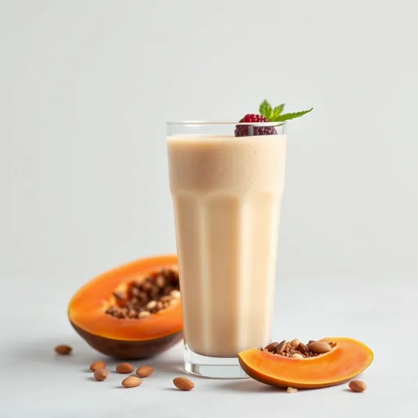 Smoothie Bas en Calories de Papaye, Amande et Lait de Coco