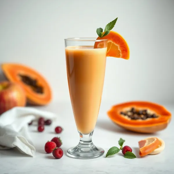 Low-Calorie Papaya Apple Juice Smoothie