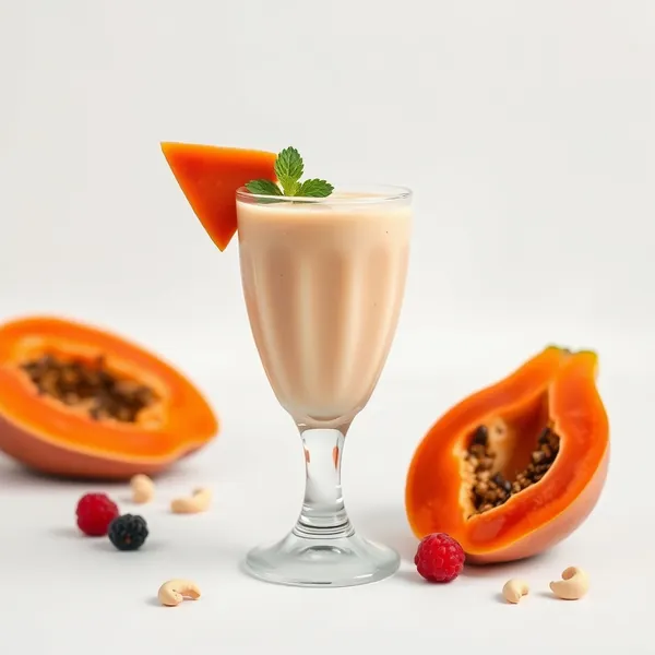 Smoothie Baixo em Calorias de Papaya e Leite de Caju