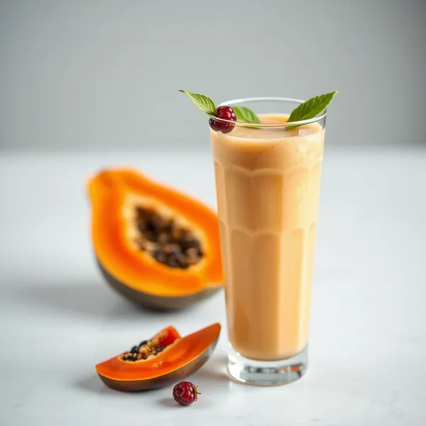 Smoothie Bas en Calories de Papaye et de Yogourt Grec