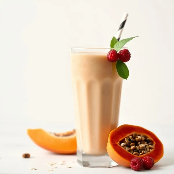 Low-Calorie Papaya Oat Milk Smoothie