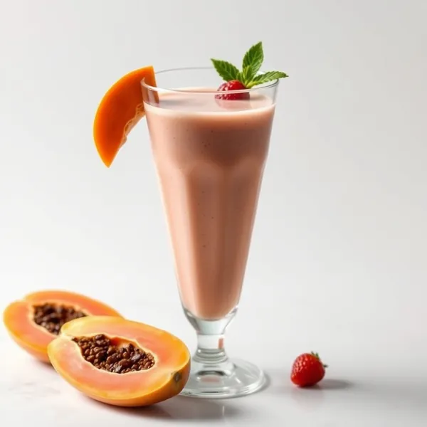Smoothie Bas en Calories de Papaye et Lait de Soja