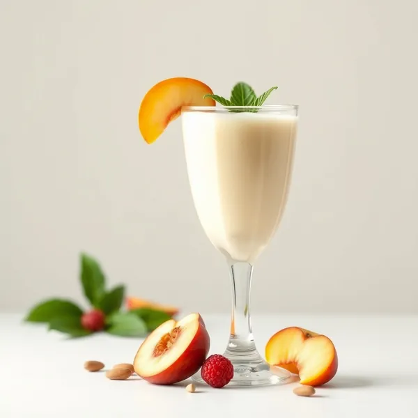 Low-Calorie Peach Almond Coconut Milk Smoothie