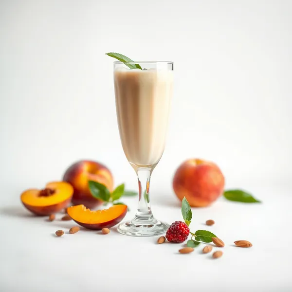 Smoothie Bas en Calories de Pêche et Lait d'Amande