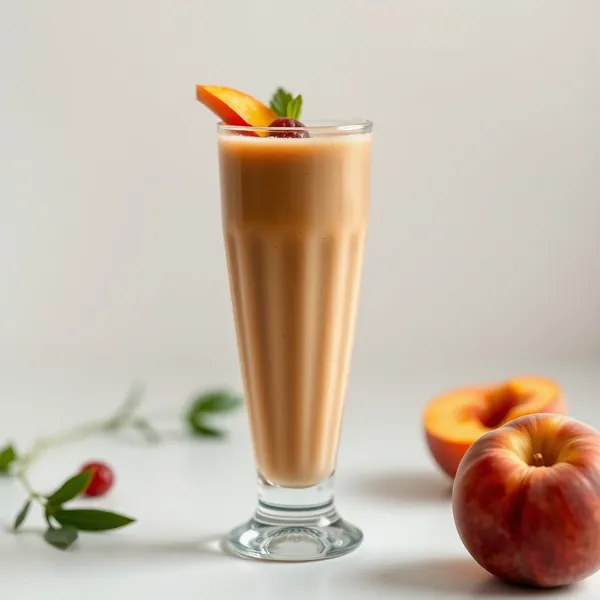Low-Calorie Peach Cold Brew Coffee Smoothie