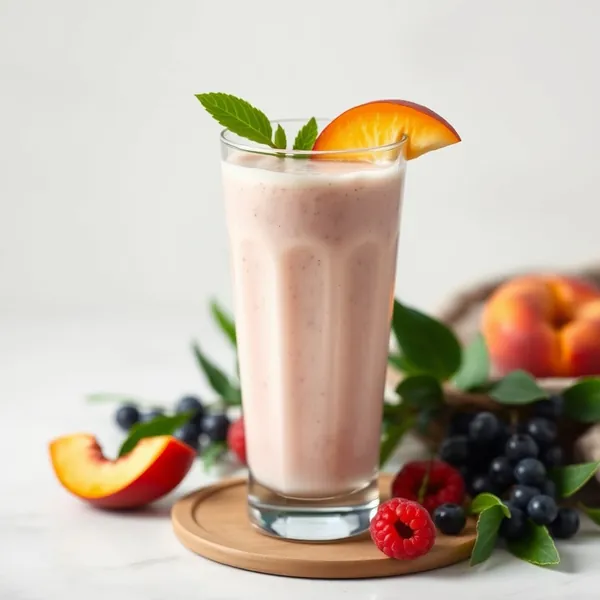 Smoothie au Yaourt Grec et Pêche Basse en Calories