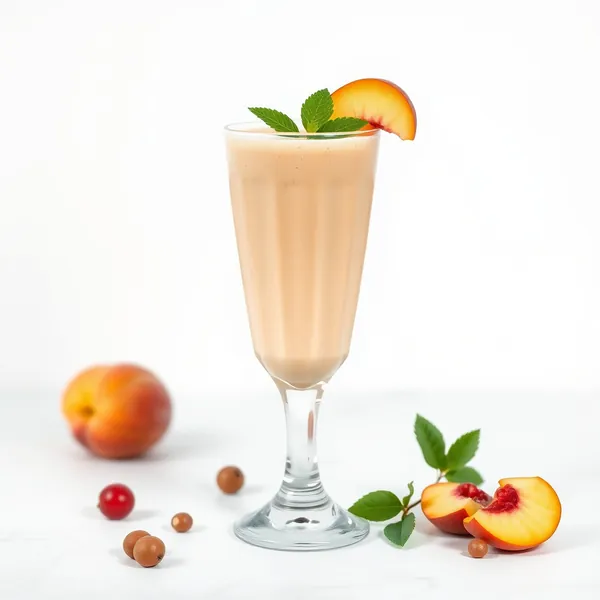 Smoothie Basse Calorie Pêche et Lait de Noisette
