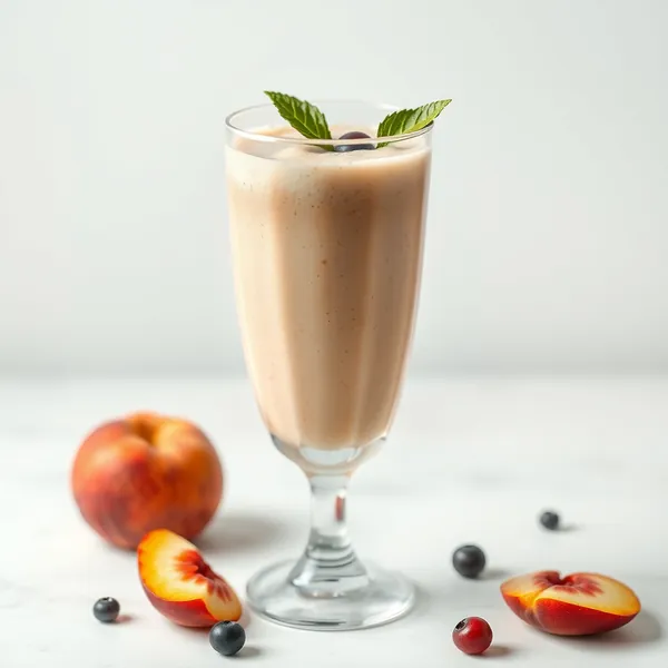 Smoothie Basse en Calories de Pêche et Lait de Chanvre
