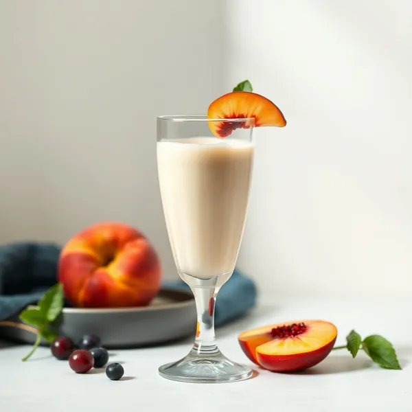Low-Calorie Peach Kefir Milk Smoothie