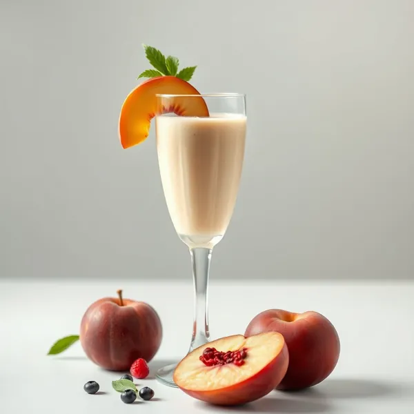 Smoothie Baixo em Calorias de Pêssego e Leite de Ervilha