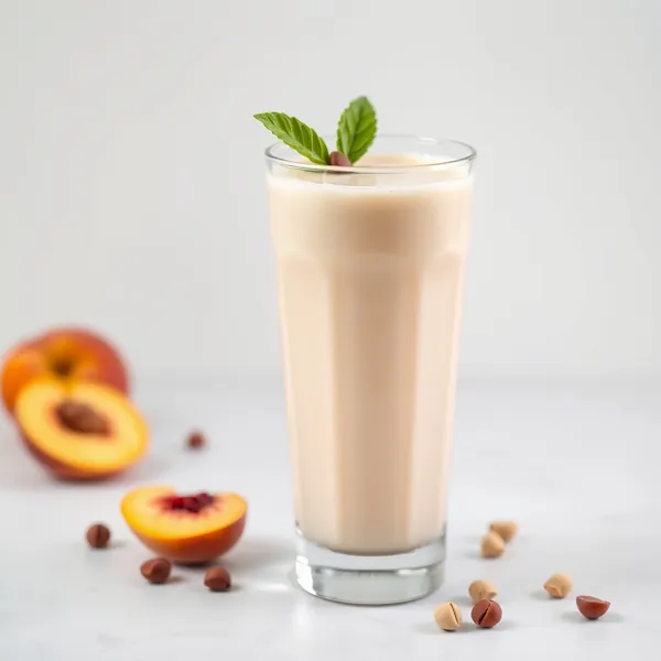Smoothie Bas en Calories de Pêche et Lait de Pistache