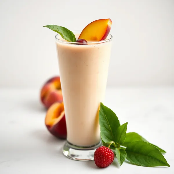 Low-Calorie Peach Rice Milk Smoothie