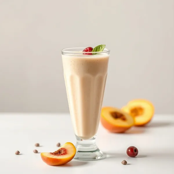 Smoothie Basso in Calorie di Pesca e Latte di Farro