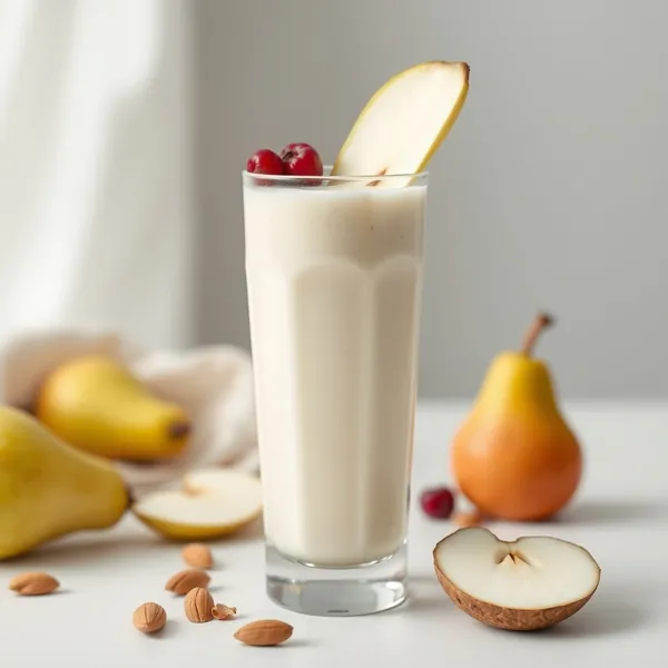 Smoothie Bas en Calories Poire, Amande et Lait de Coco