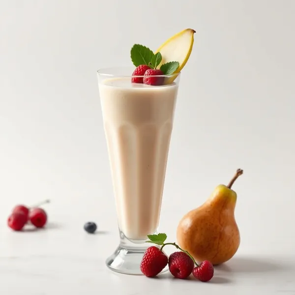 Smoothie Poire et Yogourt Grec Bas en Calories