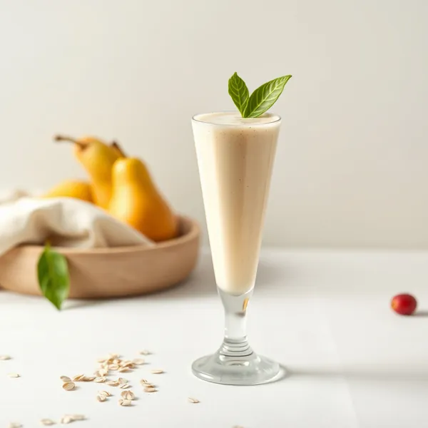 Low-Calorie Pear Oat Milk Smoothie