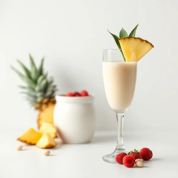 Smoothie Baixo em Calorias de Abacaxi e Leite de Macadamia