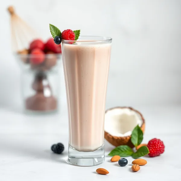 Low-Calorie Protein Powder Almond Coconut Milk Smoothie