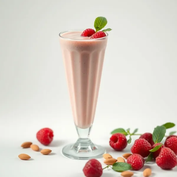 Smoothie Bas en Calories Framboise, Amande et Lait de Coco