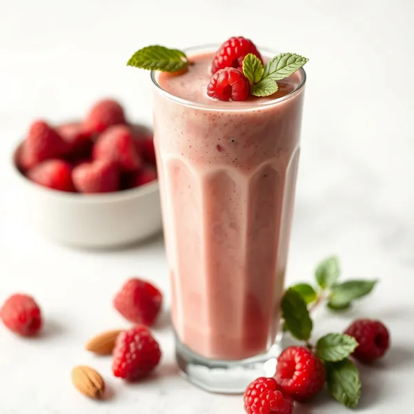 Low-Calorie Raspberry Almond Milk Smoothie