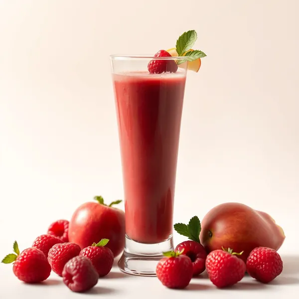 Low-Calorie Raspberry Apple Juice Smoothie