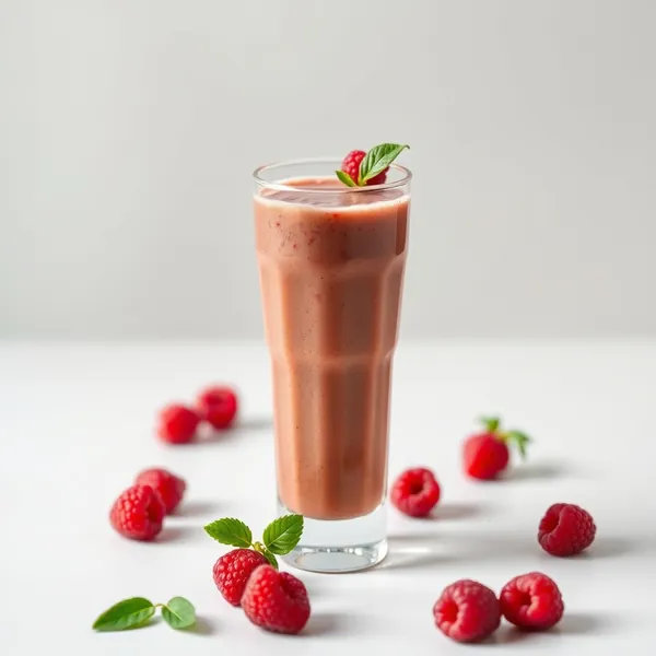 Smoothie aus Kaltem Kaffee mit Himbeeren Niedrigkalorisch