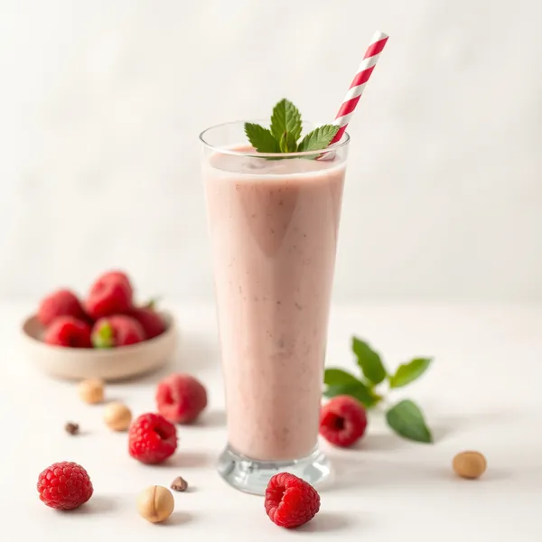 Smoothie Basso in Calorie di Lampone e Latte di Macadamia
