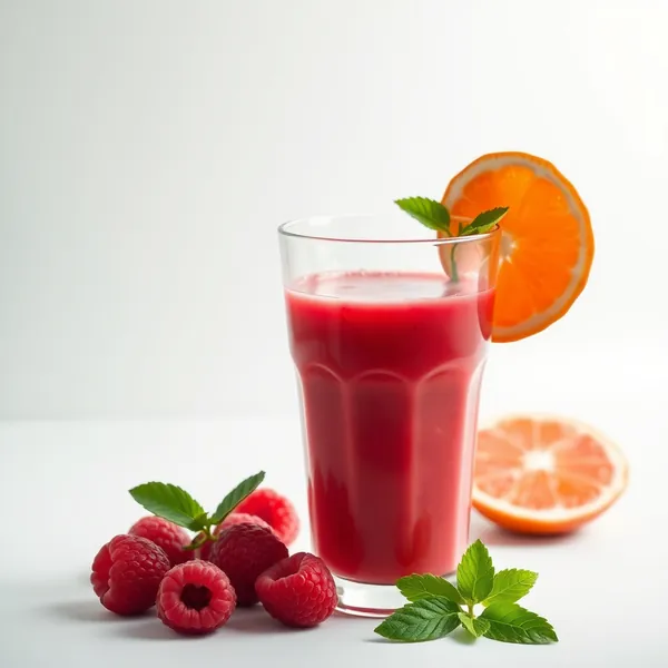 Smoothie de Jus d'Orange et Framboise Basse en Calories