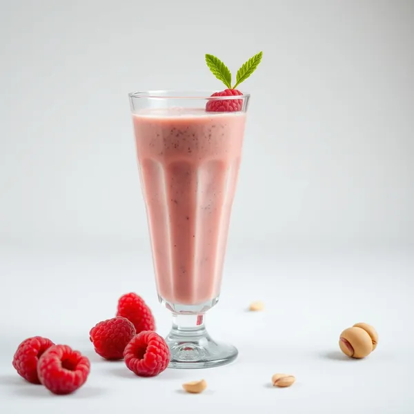 Low-Calorie Raspberry Pistachio Milk Smoothie