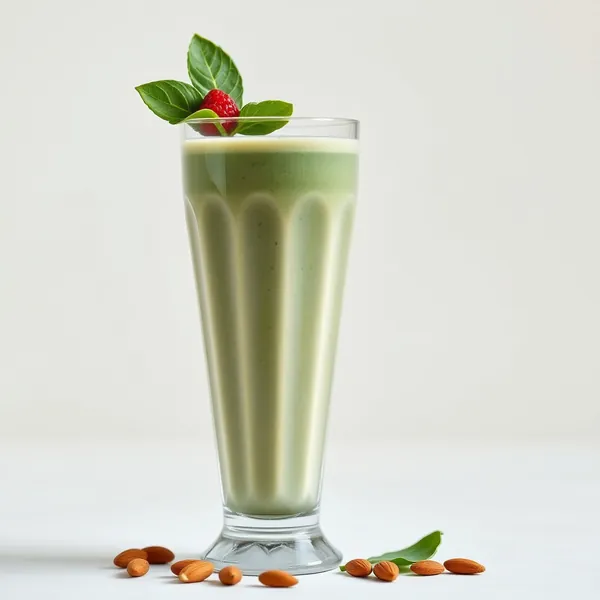Smoothie Basso in Calorie di Spinaci, Mandorla e Latte di Cocco