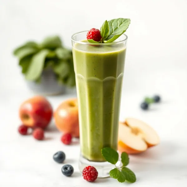 Low-Calorie Spinach Apple Juice Smoothie
