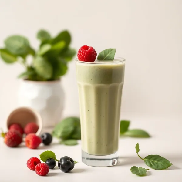 Smoothie Bas en Calories Épinards Lait de Cannabis