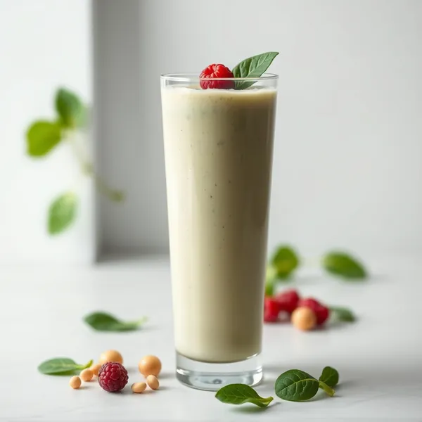 Niedrig-Kalorien Spinat Macadamia Milch Smoothie