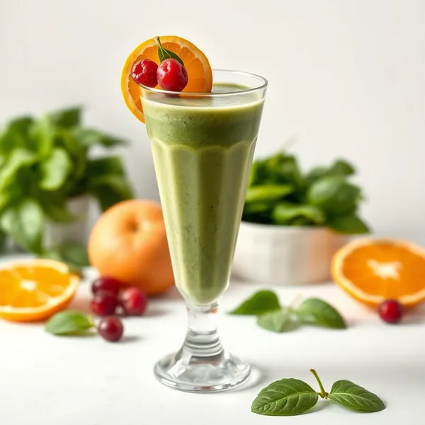 Smoothie Basse Calorie aux Épinards et Jus d'Orange