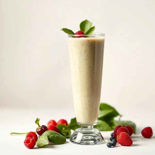 Smoothie Basso in Calorie di Spinaci e Latte di Riso