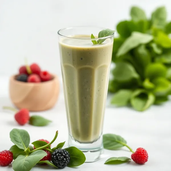 Smoothie Baixo em Calorias de Espinafre e Leite de Espelta