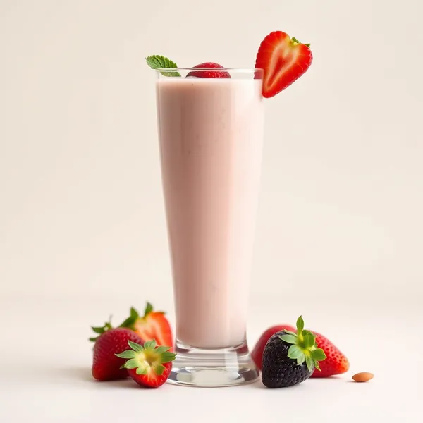 Smoothie Baixo em Calorias de Morango e Leite de Amêndoa