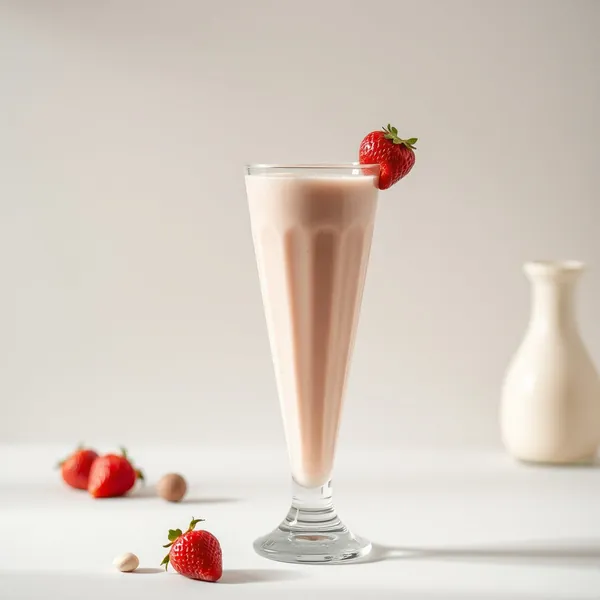 Smoothie Baixo em Calorias de Morango e Leite de Caju