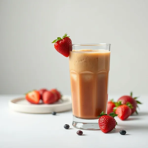 Smoothie de Café Froid aux Fraises Basse Calorie