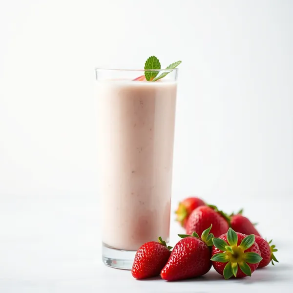 Smoothie Low-Calorie à la Fraise et au Yogourt Grec