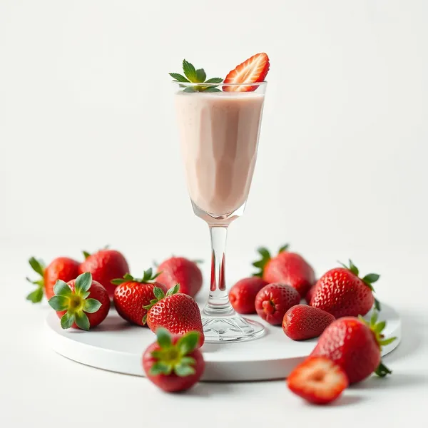 Low-Calorie Strawberry Kefir Milk Smoothie