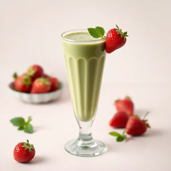 Smoothie Basse Calorie Fraise et Matcha