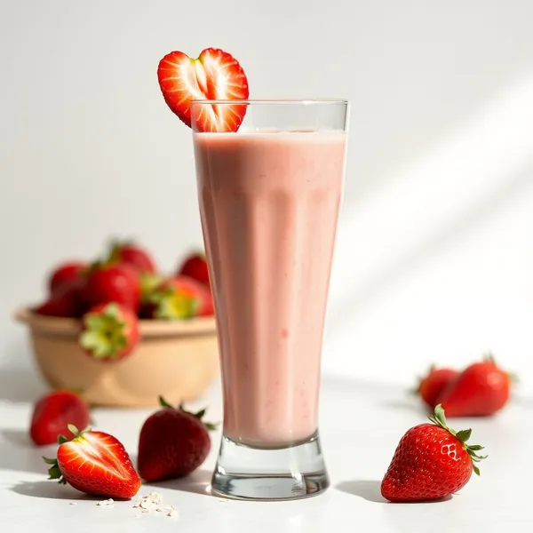 Smoothie Fraise et Lait d'Avoine Basse Calorie