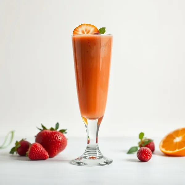 Smoothie de Suco de Laranja e Morango Baixo em Calorias