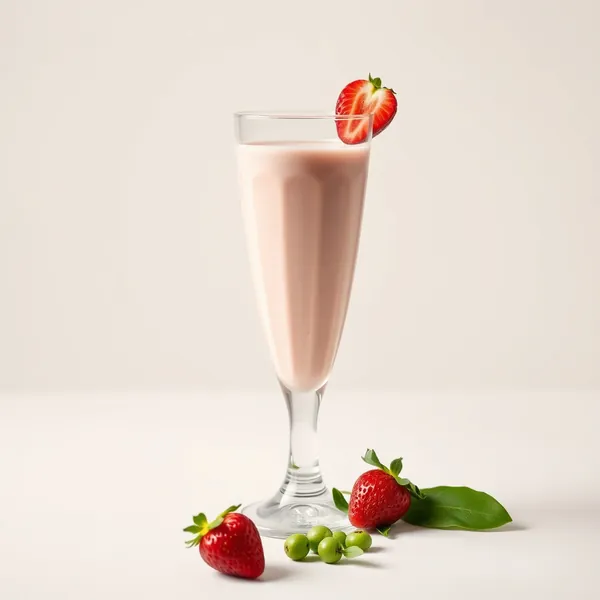 Niedrigkalorischer Erdbeer-Erbsenmilch-Smoothie