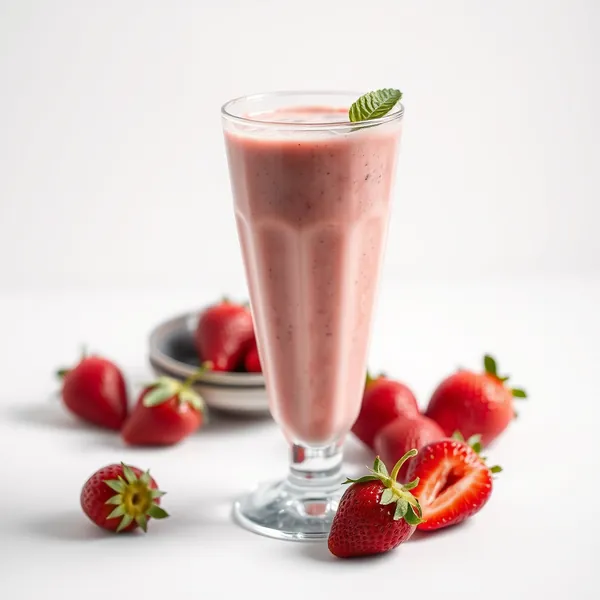 Niedrig-Kalorien Erdbeer-Reis-Milch-Smoothie