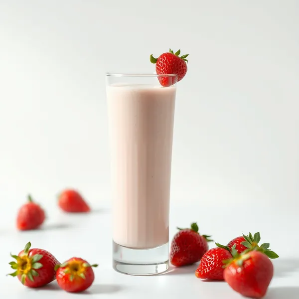 Batido de Morango e Leite de Soja Baixo em Calorias