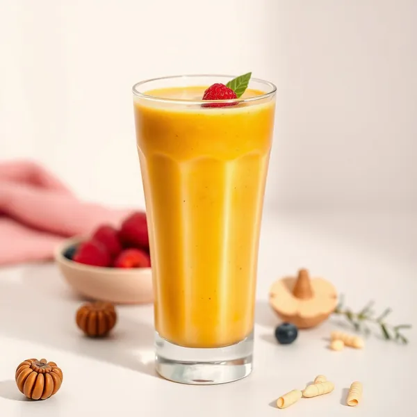 Smoothie Baixo em Calorias de Cúrcuma e Leite de Macadâmia