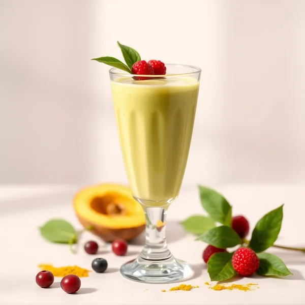 Smoothie de Thé Matcha et Curcuma Basse Calorie