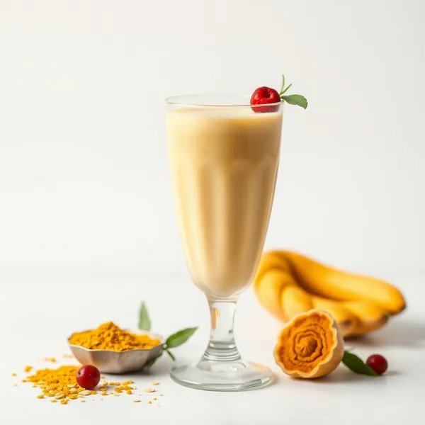 Low-Calorie Turmeric Oat Milk Smoothie